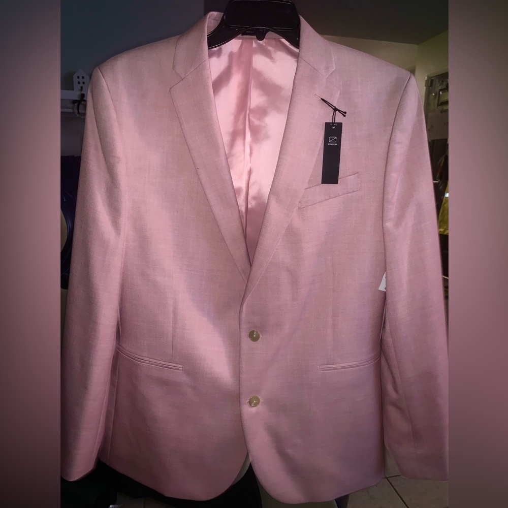 NWT Men’s J. Ferrar Light Pink Texture suit Blazer Size 44 REG